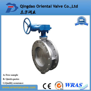 Dn150 Double Flange Aluminum Body Pneumatic Butterfly Valve